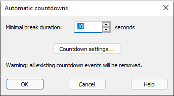 Automatic countdowns window